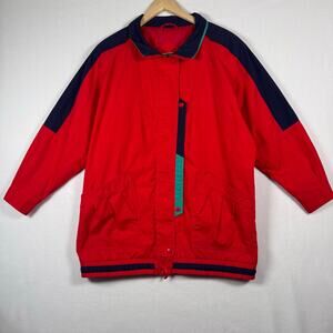 Vintage Current Seen Jacket Canvas Mens Retro Colorblock Red 90s Streetwear sz L